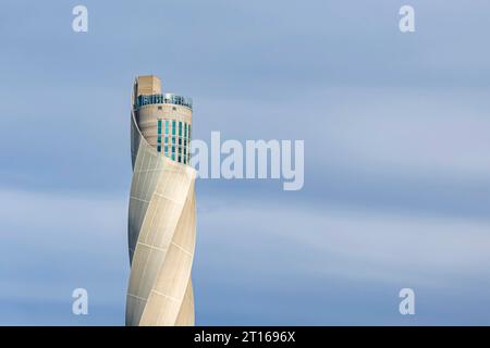 Prüfturm TK-Elevator, Rottweil. 246 Meter hoher Hubprüfturm für Express- und Hochgeschwindigkeitsaufzüge. Höchste Aussichtsplattform Deutschlands, Rottweil Stockfoto