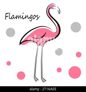 Rosa Flamingo auf weißem Hintergrund Stock Vektor