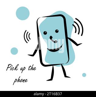 Mobiltelefon Mit Augen Und Mund Stock Vektor