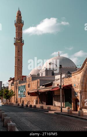 Jaffa, Israel – 10. Oktober 2023: Die Mahmoudiya-Moschee ist die größte und bedeutendste Moschee in Jaffa, heute Teil der größeren Stadt Tel Aviv-Y Stockfoto