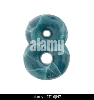 Risseiszahl 8 - 3D gefrorene Ziffer - geeignet für Natur-, Winter- oder Weihnachtsthemen Stockfoto