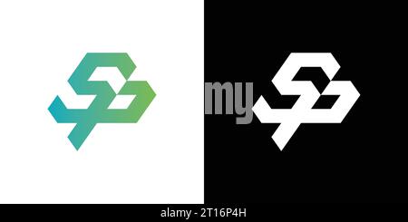 SP-Logo, SP-Monogramm, ursprüngliches SP-Logo, Letter SP-Logo, Symbol, Vektor Stock Vektor