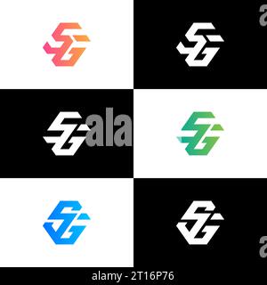 SG-Logo, SG-Monogramm, ursprüngliches SG-Logo, Buchstabe SG-Logo, Symbol, Vektor Stock Vektor