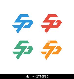 SP-Logo, SP-Monogramm, ursprüngliches SP-Logo, Letter SP-Logo, Modern, Symbol, Vektor Stock Vektor