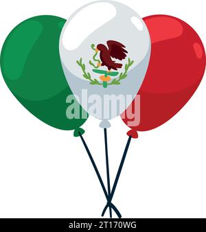 Ballondekoration mit mexikanischer Flagge Stock Vektor