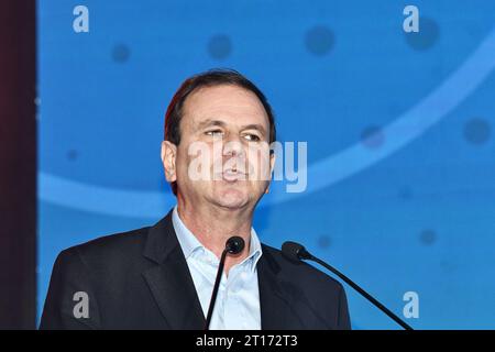 Rio de Janeiro, Brasilien, 25. September 2023. Eduardo Paes, Bürgermeister der Stadt Rio de Janeiro, fand im Rahmen DES FIDESDIENSTES 2023 im Windsor Hotel statt. Stockfoto