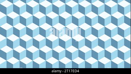Nahtloses Muster des isometrischen Würfelrasters. Kubische isometrische sechseckige Gitterstruktur. Hintergrund des Rautengitters. Geometrisches quadratisches Muster. Vektorabbildung Stock Vektor