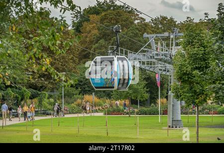 Seilbahnstation, Luisenpark, Bundesgartenschau 2023, Mannheim, Baden-Württemberg, Deutschland Stockfoto