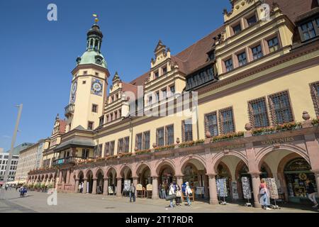 Altes Rathaus, Markt, Leipzig, Sachsen, Deutschland Stockfoto