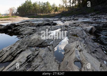 Blick auf das Ende der Quechee Gorge, Quechee State Park, Stockfoto