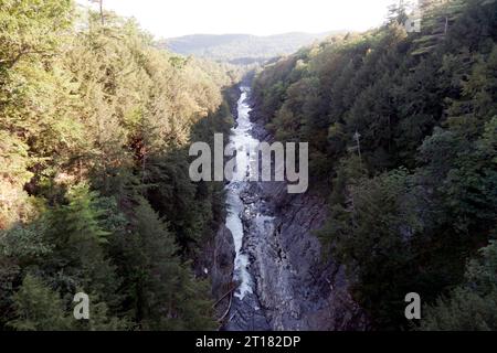 Die Quechee Gorge, Quechee State Park, von der U.S. Route 4 Bridge aus gesehen Stockfoto