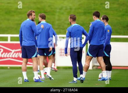 Der Engländer Harry Kane während eines Trainings in St. George's Park, Burton upon Trent. Bilddatum: Donnerstag, 12. Oktober 2023. Stockfoto