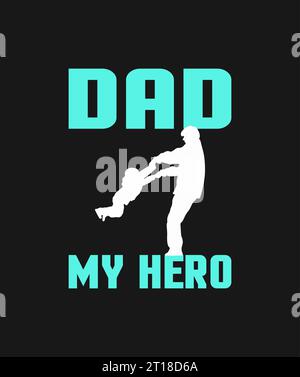 Tolles Typografie-T-Shirt-Design und Dad Suter-Held Stock Vektor
