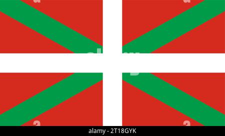 Flagge des Baskenlandes (Königreich Spanien, autonome Gemeinschaften Spaniens) ikurrina, Stock Vektor