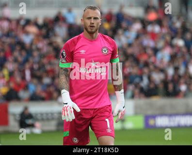 Mark Flekken aus Brentford. - Brentford V Crystal Palace, Premier League, GTECH Community Stadium, London, UK - 26. August 2023. Nur redaktionelle Verwendung – es gelten Einschränkungen für DataCo Stockfoto