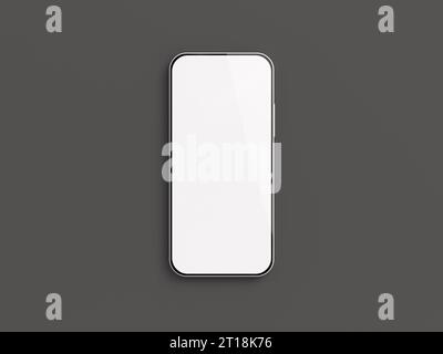 Leerer Bildschirm des Smartphones auf grauem Hintergrund Stockfoto