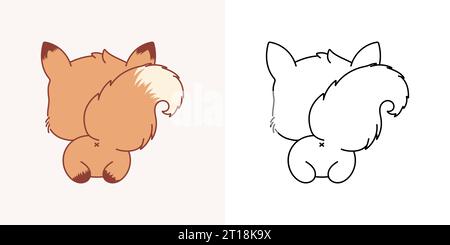 Cartoon Eichhörnchen Clipart für Malseite und Illustration. Clip Art Isoliertes Eichhörnchen Stock Vektor