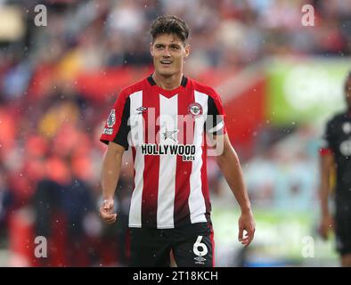 Christian Norgaard aus Brentford. - Brentford V Crystal Palace, Premier League, GTECH Community Stadium, London, UK - 26. August 2023. Nur redaktionelle Verwendung – es gelten Einschränkungen für DataCo Stockfoto