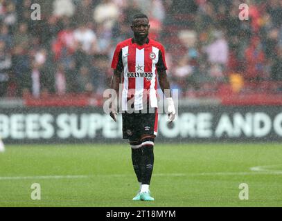 Frank Onyeka aus Brentford. - Brentford gegen Lille OSC, Pre Season Friendly Match, GTECH Community Stadium, London, UK - 5. August 2023. Nur redaktionelle Verwendung – es gelten Einschränkungen für DataCo Stockfoto