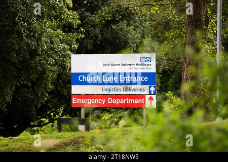 NHS Church Lane Eintritt zum Royal Devon & Exeter Hospital Stockfoto