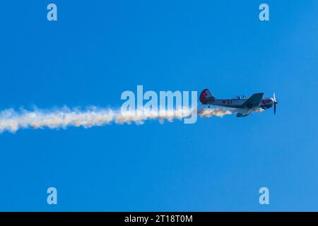 Yakovlev 50 Kunstflugschau beim Bournemouth Air Festival 2023. Stockfoto