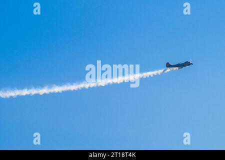 Yakovlev 50 Kunstflugschau beim Bournemouth Air Festival 2023. Stockfoto