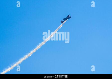 Yakovlev 50 Kunstflugschau beim Bournemouth Air Festival 2023. Stockfoto