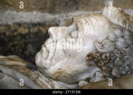 Grabmal des Reverend John Collingwood Bruce (1805–5. April 1892) in der St. Nicholas Cathedral Church, Newcastle upon Tyne, Tyne and Wear, England, Großbritannien. Stockfoto