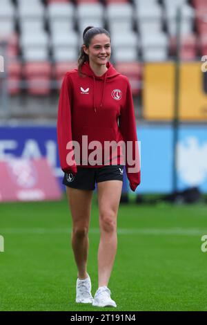 Dagenham, Großbritannien. Oktober 2023. Action vom FA Womens Continental League Cup Spiel zwischen West Ham United und Charlton Athletic im Chigwell Construction Stadium in Dagenham, England. (James Whitehead/SPP) Credit: SPP Sport Press Photo. /Alamy Live News Stockfoto