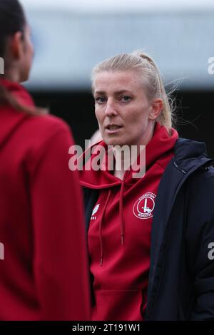 Dagenham, Großbritannien. Oktober 2023. Action vom FA Womens Continental League Cup Spiel zwischen West Ham United und Charlton Athletic im Chigwell Construction Stadium in Dagenham, England. (James Whitehead/SPP) Credit: SPP Sport Press Photo. /Alamy Live News Stockfoto