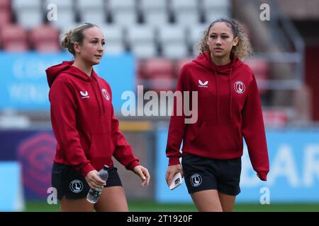 Dagenham, Großbritannien. Oktober 2023. Action vom FA Womens Continental League Cup Spiel zwischen West Ham United und Charlton Athletic im Chigwell Construction Stadium in Dagenham, England. (James Whitehead/SPP) Credit: SPP Sport Press Photo. /Alamy Live News Stockfoto