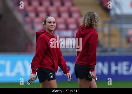 Dagenham, Großbritannien. Oktober 2023. Action vom FA Womens Continental League Cup Spiel zwischen West Ham United und Charlton Athletic im Chigwell Construction Stadium in Dagenham, England. (James Whitehead/SPP) Credit: SPP Sport Press Photo. /Alamy Live News Stockfoto