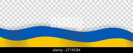 Ukrainisches Flaggenband auf transparentem Hintergrund. Isolierte Vektordarstellung Stock Vektor