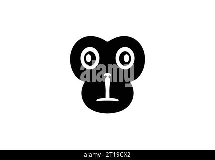 Minimalistisches Design mit Affen-Symbol Stock Vektor