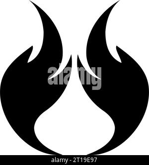 Eine Reihe von Piktogrammen zeigt Symbole zum Thema Feuer. Das Bild zeigt helle flammende Piktogramme, die Feuer und seine Eigenschaften symbolisieren - c Stock Vektor