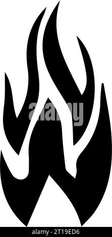 Eine Reihe von Piktogrammen zeigt Symbole zum Thema Feuer. Das Bild zeigt helle flammende Piktogramme, die Feuer und seine Eigenschaften symbolisieren - c Stock Vektor