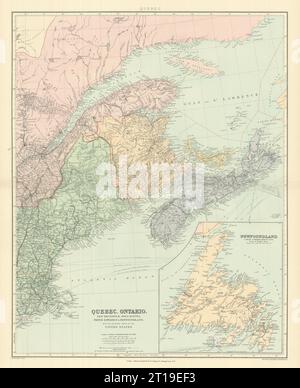 Kanada Maritime Provinzen. Quebec New Brunswick Maine PEI. Karte VON STANFORD 1894 Stockfoto