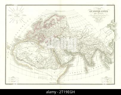 Carte du Monde connu des anciens. Die Welt, die den Antiker bekannt ist. LAPIE 1832 MAP Stockfoto