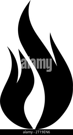 Eine Reihe von Piktogrammen zeigt Symbole zum Thema Feuer. Das Bild zeigt helle flammende Piktogramme, die Feuer und seine Eigenschaften symbolisieren - c Stock Vektor