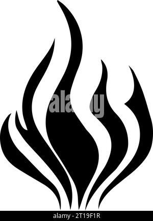 Eine Reihe von Piktogrammen zeigt Symbole zum Thema Feuer. Das Bild zeigt helle flammende Piktogramme, die Feuer und seine Eigenschaften symbolisieren - c Stock Vektor