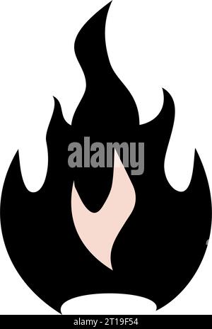 Eine Reihe von Piktogrammen zeigt Symbole zum Thema Feuer. Das Bild zeigt helle flammende Piktogramme, die Feuer und seine Eigenschaften symbolisieren - c Stock Vektor