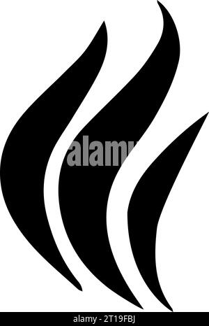 Eine Reihe von Piktogrammen zeigt Symbole zum Thema Feuer. Das Bild zeigt helle flammende Piktogramme, die Feuer und seine Eigenschaften symbolisieren - c Stock Vektor