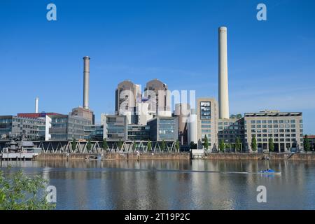 MAINOVA Heizkraftwerk West, Main, Frankfurt am Main, Hessen, Deutschland Stockfoto