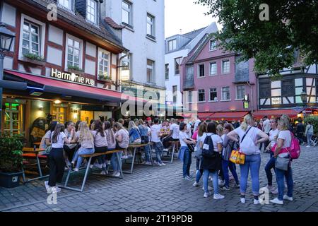 Kneipen, Partyvolk, Ausgehviertel, Kleine Rittergasse, Alt-Sachsenhausen, Frankfurt am Main, Hessen, Deutschland Stockfoto