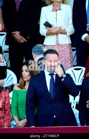 Madrid. Spanien. 20231012, Pepa Millan, Santiago Abascal, Lidia Bedman nimmt am 12. Oktober 2023 am Nationalfeiertag Teil Stockfoto