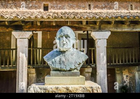 Büste von Vater Antoni Maria Alcover, Kloster Santuari de Lluc, Mallorca, Spanien Stockfoto