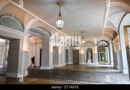 Eingangshalle, Foyer, Residenz, Promenade, Ansbach, Bayern, Deutschland Stockfoto