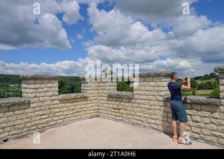 Rekonstruierung Römerkastell Pfünz, Altmühltal, Bayern, Deutschland Stockfoto