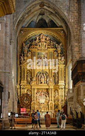 Retabel in der Corpus-Christi-Kapelle, Kathedrale, Catedral de Palma de Mallorca, Palma, Mallorca, Spanien Stockfoto