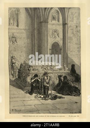 Grab von Ferdinand und Isabella in der Kathedrale von Granada, Seite aus Spanien von Baron CH. D'Avillier, illustriert von Gustave Dore Stockfoto